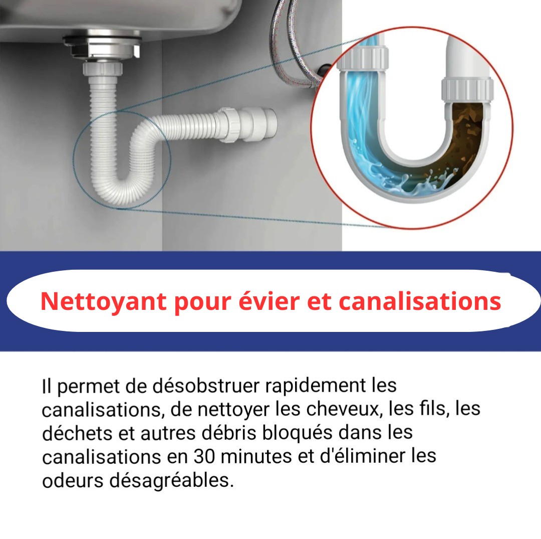 Solution Concentrée pour EVIERS, WC et DOUCHES Bouchées