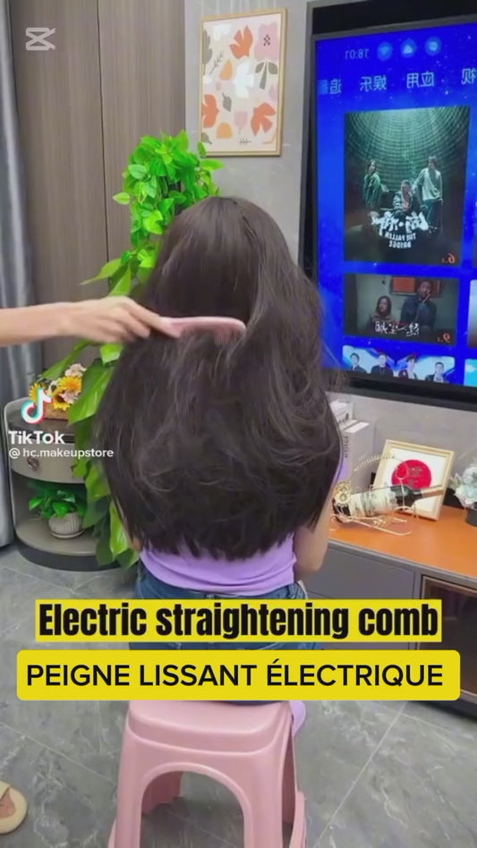Peigne Lissant Électrique - Cheveux Lisses et Soyeux en Quelques Minutes.